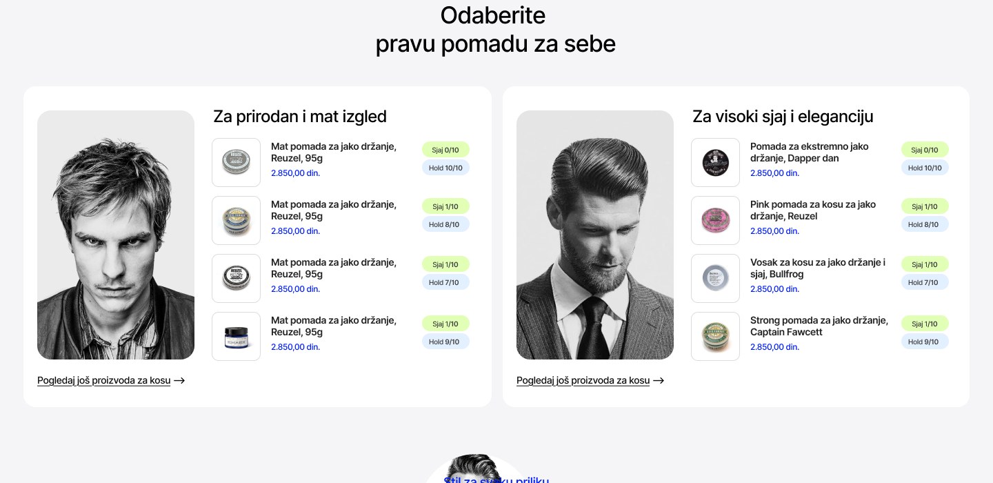 Odaberite pravu pomadu za sebe — matte and high-shine paths with Sjaj and Hold scores per product